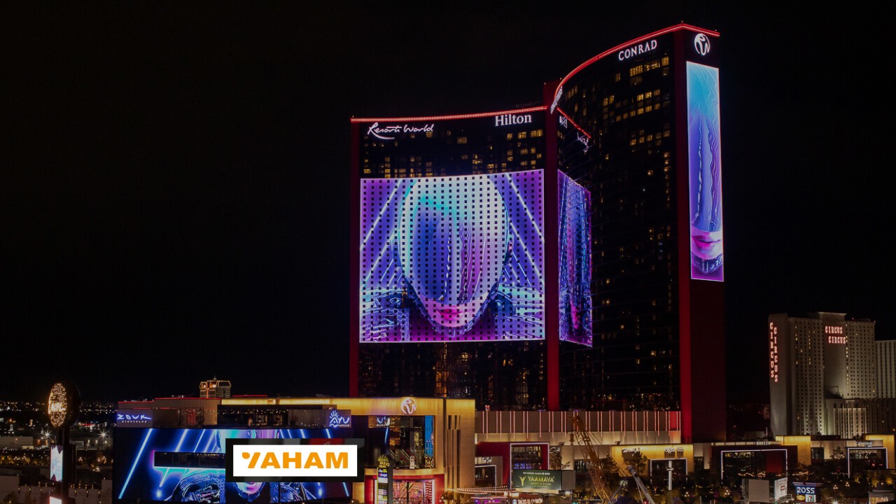 Resorts World Las Vegas – Yaham LED-Display mit Yaham-Logo