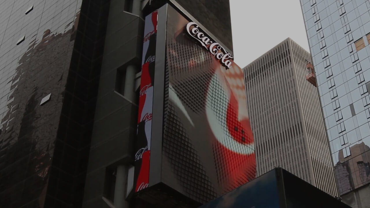 Coca-Cola kinetisches 3D-LED-Billboard, Times Square New York